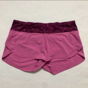 Lululemon Women Run 4-way 2.5" Speed Shorts Pink Paradise Geo Regal Plum Multi 6
